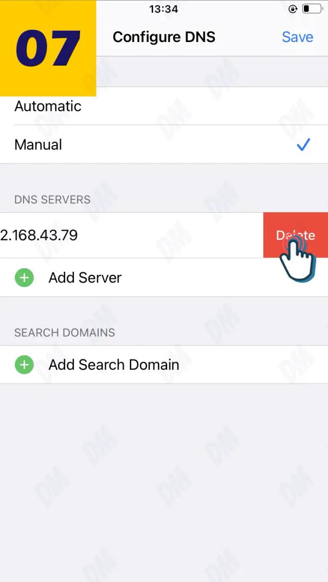 iPhone Delete Default DNS